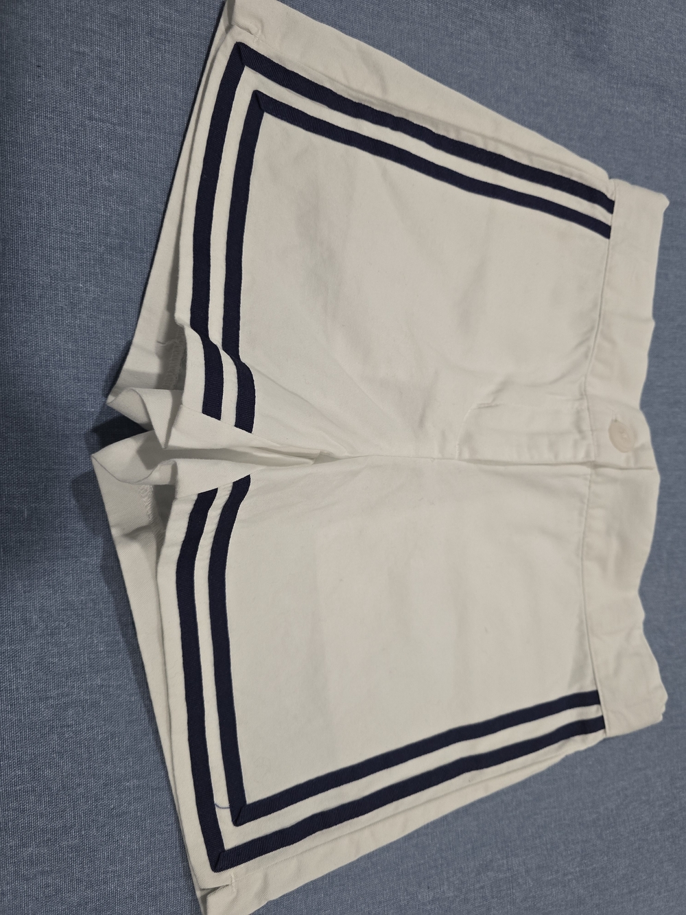 Janie and Jack White Shorts with Navy Label Detail